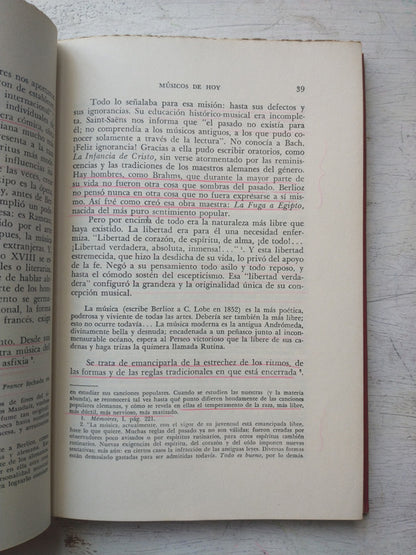Libro usado en venta: Musicos de hoy de Romain Rolland; editorial Ricordi impreso en 1956 realizamos envios a todo el mundo.4