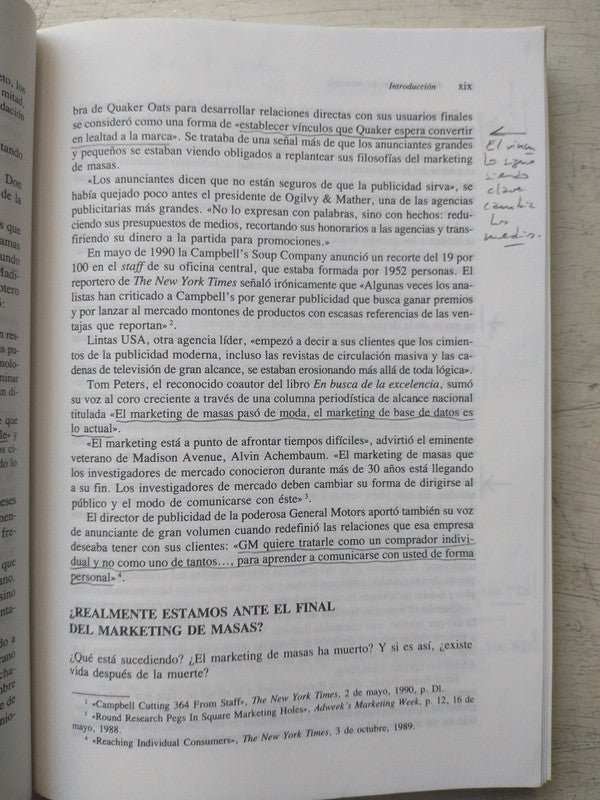 Libro usado en venta: El nuevo rumbo del Marketing de Stan Rapp - Tom Collins; editorial McGraw-Hill impreso en 1991 realizamos envios a todo el mundo.2