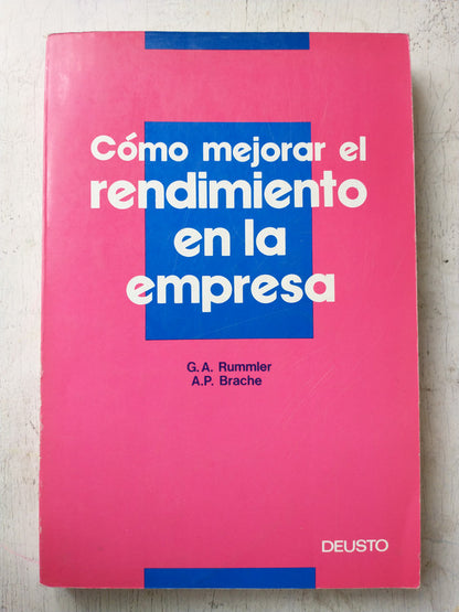 Libro usado en venta: Como mejorar el rendimiento en la empresa de Geary Rummier - Alan Brache; editorial Deusto impreso en 1993.1