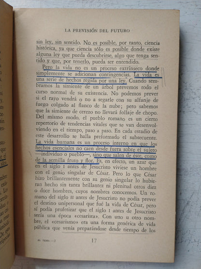 Libro usado en venta: El tema de nuestro tiempo de Jose Ortega y Gasset; editorial Revista de Occidente impreso en 1958 envios a todo el mundo.3