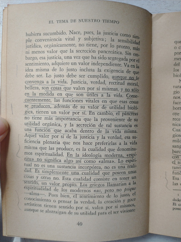 Libro usado en venta: El tema de nuestro tiempo de Jose Ortega y Gasset; editorial Revista de Occidente impreso en 1958 envios a todo el mundo.4