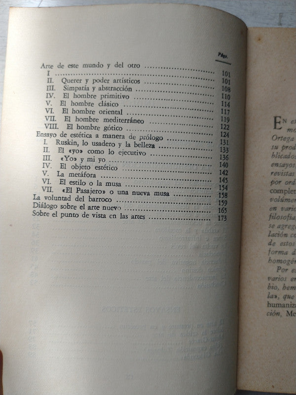 Libro usado en venta: La deshumanizacion del arte de Jose Ortega y Gasset; editorial Revista de Occidente impreso en 1958 envios a todo el mundo.3