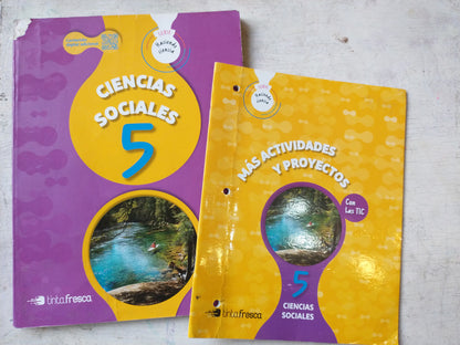 Libro usado en venta: Ciencias Sociales 5 Nacion - Mas actividades y proyectos; editorial Tinta Fresca impreso en 2018 envios a todo el mundo.4