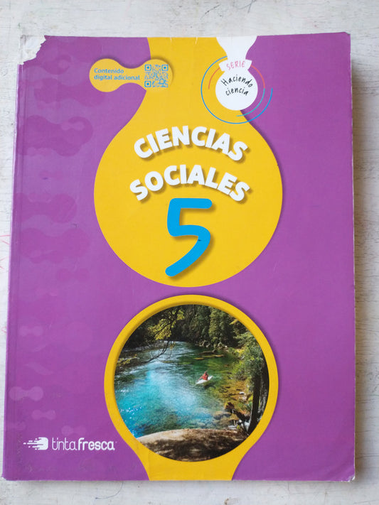 Libro usado en venta: Ciencias Sociales 5 Nacion - Mas actividades y proyectos; editorial Tinta Fresca impreso en 2018 envios a todo el mundo.1