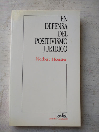 Libro usado en venta: En defensa del positivismo juridico de Norbert Hoerster; editorial Gedisa impreso en 1992 realizamos envios a todo el mundo.1