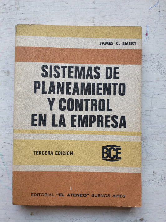 Libro usado en venta: Sistemas de planeamiento y control en la emrpesa de James C. Emery; editorial El Ateneo impreso en 1976 envios a todo el mundo.1