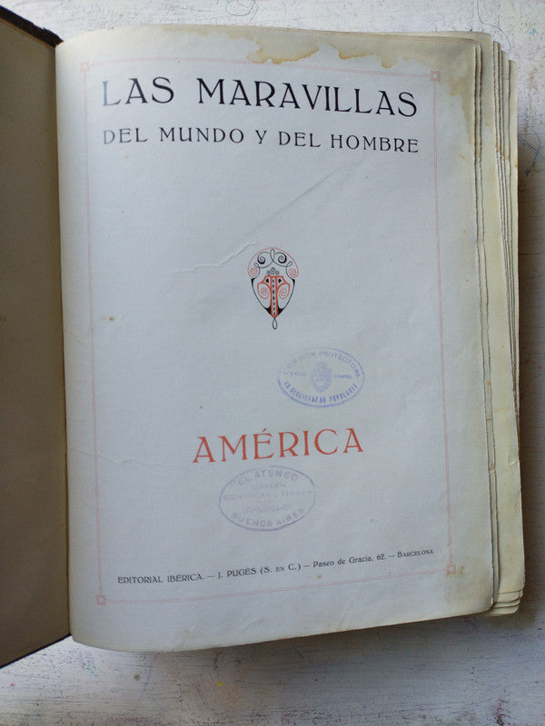 Libro usado en venta: Las maravillas del mundo y del hombre - America; editorial Iberica realizamos envios a todo el mundo.3