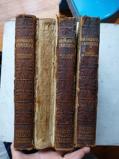 Libro usado en venta: Geografia Universal (4 tomos) de Ramon Otero Pedrayo; editorial Instituto Gallach de Librería y Ediciones impreso en 1952.6