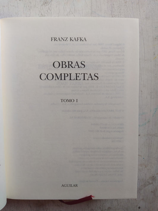 Libro usado en venta: Obras completas (Solo tomo 1) de Franz Kafka; editorial Aguilar impreso en 2007 realizamos envios a todo el mundo.1