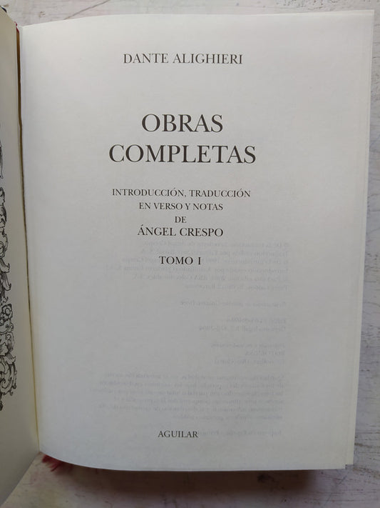 Libro usado en venta: Obras completas (2 Tomos) de Dante Alighieri; editorial Aguilar impreso en 2004 realizamos envios a todo el mundo.1