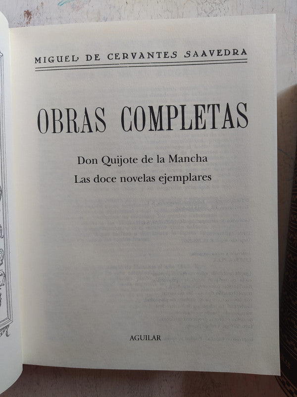 Libro usado en venta: Obras completas (2 Tomos) de Miguel de Cervantes Saavedra; editorial Aguilar impreso en 2003 realizamos envios a todo el mundo.1