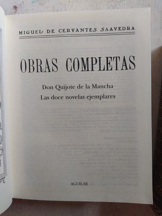 Libro usado en venta: Obras completas (2 Tomos) de Miguel de Cervantes Saavedra; editorial Aguilar impreso en 2003 realizamos envios a todo el mundo.1