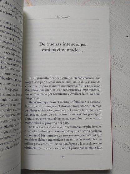 Libro usado en venta: ?Qu? hacer? Bases para el renacimiento argentino de Marcos Aguinis; editorial Planeta impreso en 2005 envios a todo el mundo.3