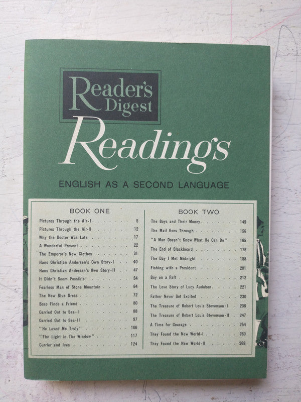 Libro usado en venta: Readings - English as a Second language (Book one); editorial Reader's Digest impreso en 1964 realizamos envios a todo el mundo.1