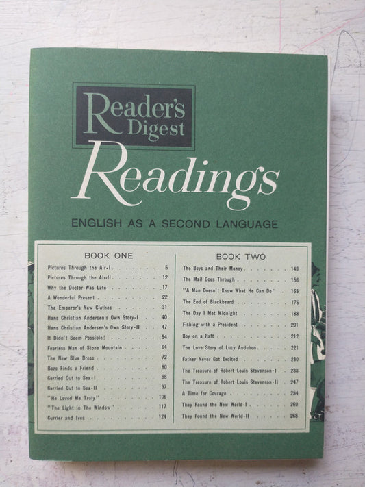 Libro usado en venta: Readings - English as a Second language (Book one); editorial Reader's Digest impreso en 1964 realizamos envios a todo el mundo.1