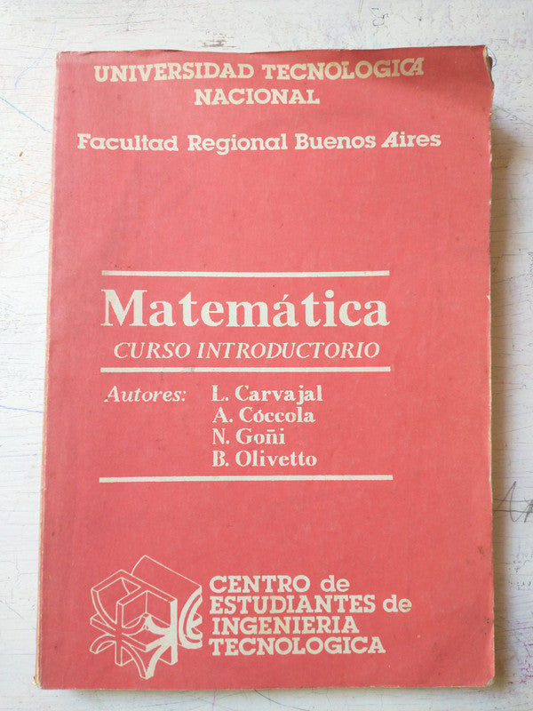 Libro usado en venta: Matematica - Curso introductorio; editorial Edigraf impreso en 1990 realizamos envios a todo el mundo.1