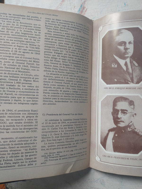 Libro usado en venta: Los 100 a?os del circulo militar de Grl. Br. Isaias Garcia Enciso; editorial Circulo Militar impreso en 1981.3