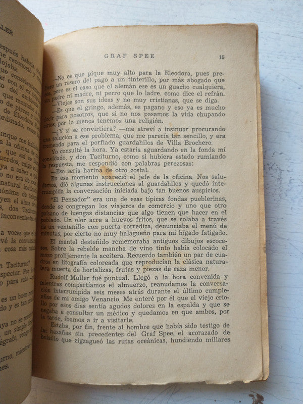 Libro usado en venta: Graf Spee de Rudolf Muller; editorial Enrique Signoris impreso en 1954 realizamos envios a todo el mundo.4