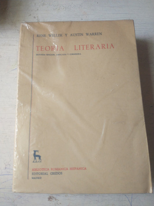 Libro usado en venta: Teoria literaria de Rene Wellek - Austin Warren; editorial Gredos impreso en 1959 realizamos envios a todo el mundo.1
