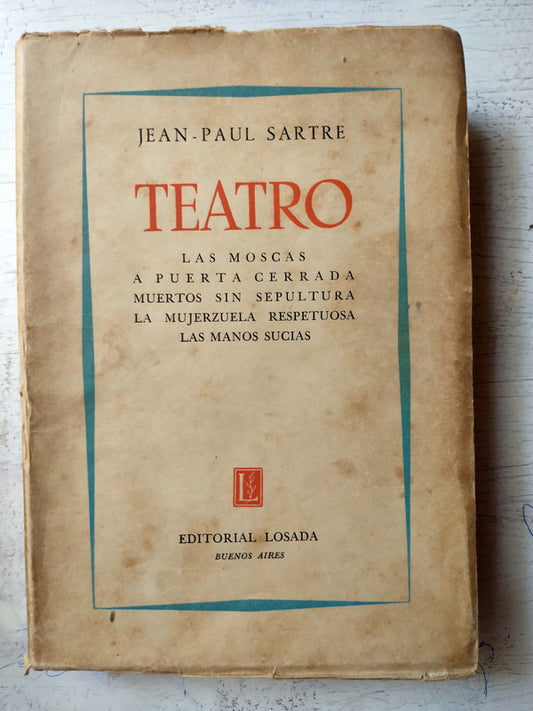 Libro usado en venta: Teatro (Vol y Vol. 2) de Jean - Paul Sartre; editorial Losada impreso en 1950 realizamos envios a todo el mundo.1