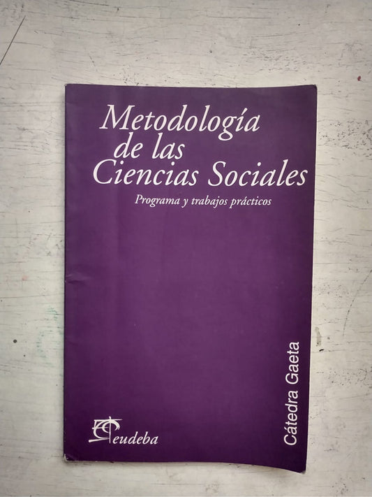 Libro usado en venta: Metodologia de las Ciencias Sociales; editorial Eudeba impreso en 1999 realizamos envios a todo el mundo.1