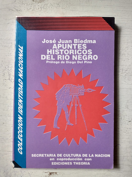 Libro usado en venta: Apuntes historicos del Rio Negro de Jose Juan Biedma; editorial Theoria impreso en 1994 realizamos envios a todo el mundo.1