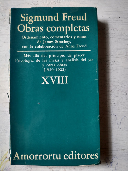 Libro usado en venta: Obras completas Vol. XVIII de Sigmund Freud; editorial Amorrortu impreso en 1979 realizamos envios a todo el mundo.1