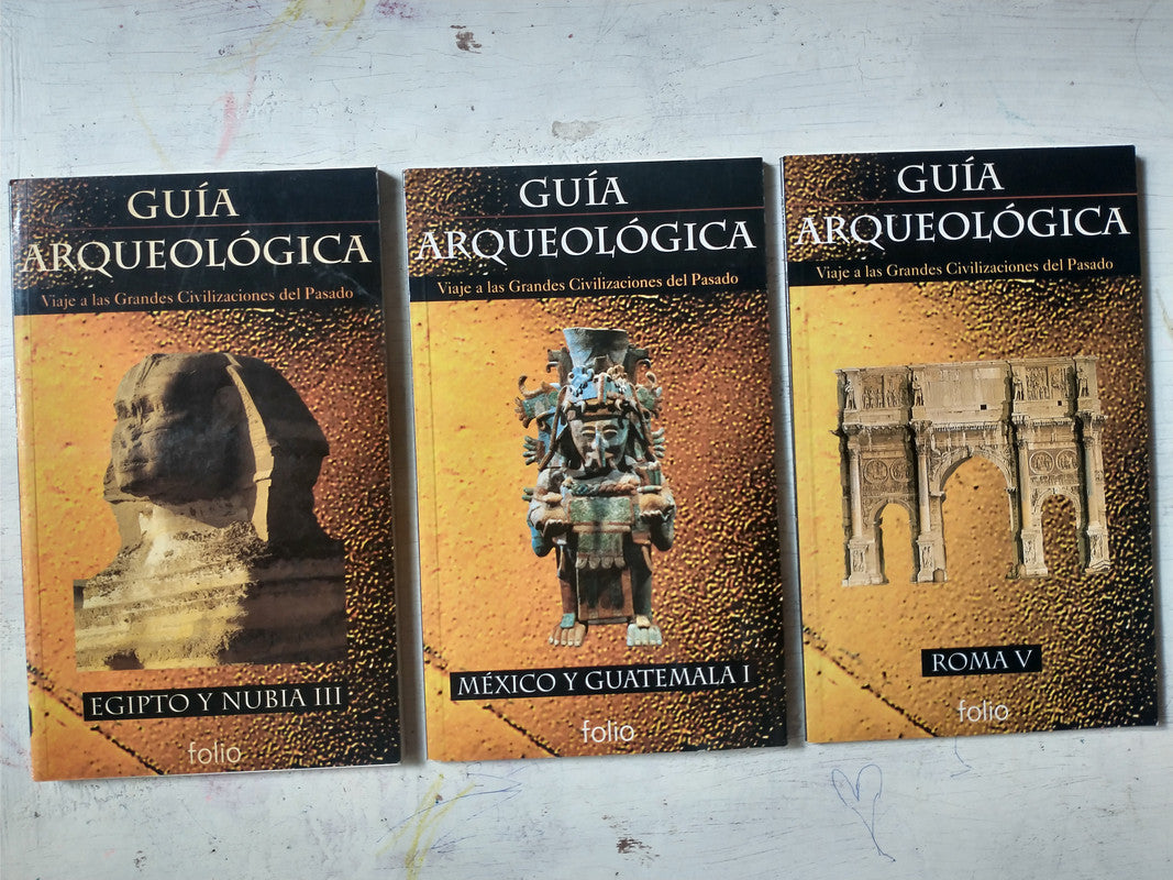 Libro usado en venta: Roma V - Mexico y Guatemala I - Egipto y Nubia III de Guia Arqueologica; editorial Folio impreso en 1994 envios a todo el mundo.1
