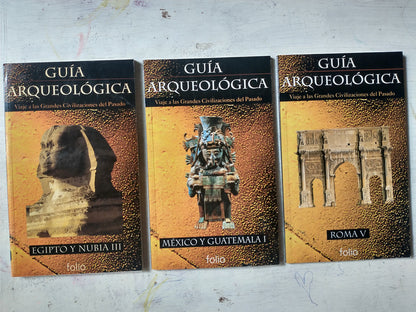 Libro usado en venta: Roma V - Mexico y Guatemala I - Egipto y Nubia III de Guia Arqueologica; editorial Folio impreso en 1994 envios a todo el mundo.1