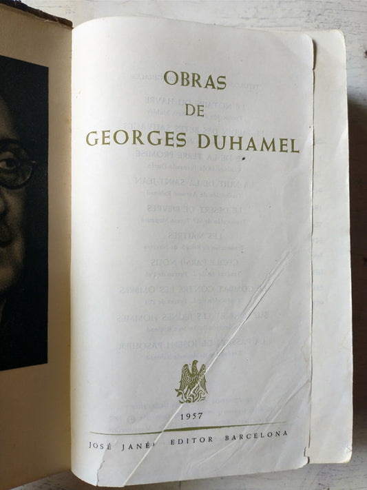 Libro usado en venta: Obras de Georges Duhamel; editorial Jose Janes impreso en 1957 realizamos envios a todo el mundo.1