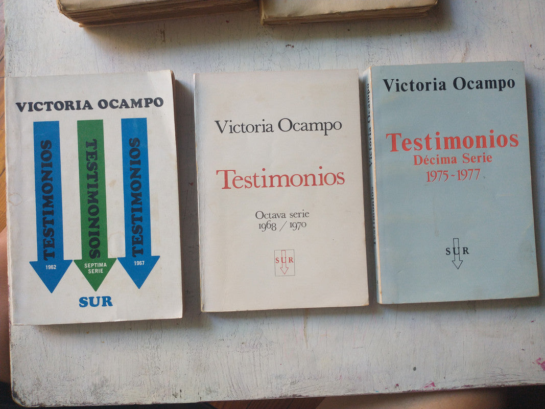 Libro usado en venta: Testimonios de Victoria Ocampo; editorial Sur impreso en 1941 - 1957 - 1967 - 1971 - 1978 realizamos envios a todo el mundo.3