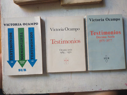 Libro usado en venta: Testimonios de Victoria Ocampo; editorial Sur impreso en 1941 - 1957 - 1967 - 1971 - 1978 realizamos envios a todo el mundo.3