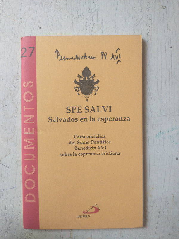 Libro usado en venta: SPE SALVI - Salvados en la esperanza de Benedicto XVI; editorial San Pablo impreso en 2007 realizamos envios a todo el mundo.1