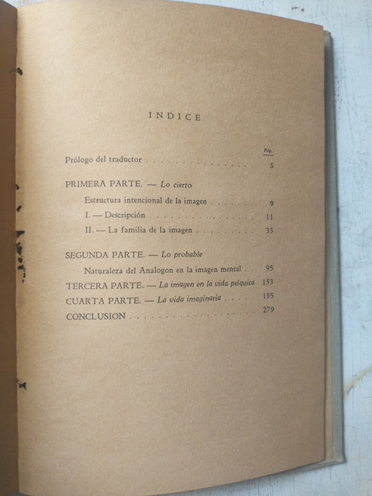 Libro usado en venta: Lo imaginario - Psicologia fenomenologica de la imaginacion de Jean - Paul Sartre; editorial Ibero Americana impreso en 1948.2