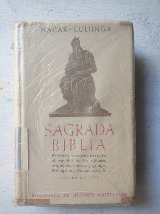Libro usado en venta: Sagrada Biblia - Version directa de las lenguas originales de Eloino Nacar Fuster - Colunga Cueto, O.P.; B.A.C. impreso en 19571.1