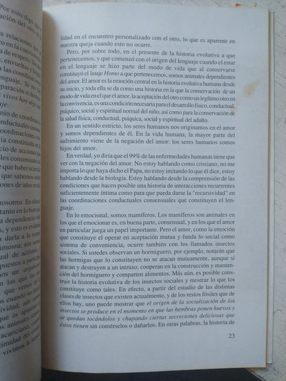 Libro usado en venta: Emociones y lenguaje en educacion y politica de Humberto Maturana R.; editorial Dolmen impreso en 1995 envios a todo el mundo.2