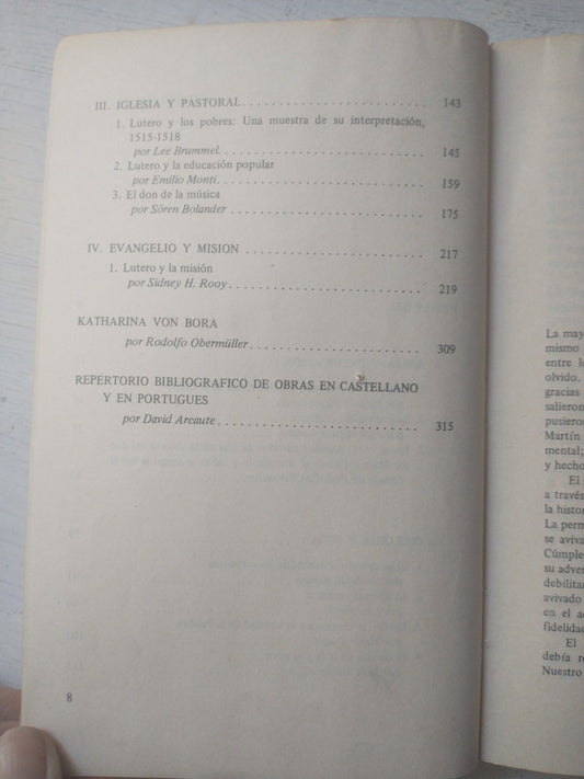 Libro usado en venta: Lutero ayer y hoy; editorial La Aurora impreso en 1984 realizamos envios a todo el mundo.2