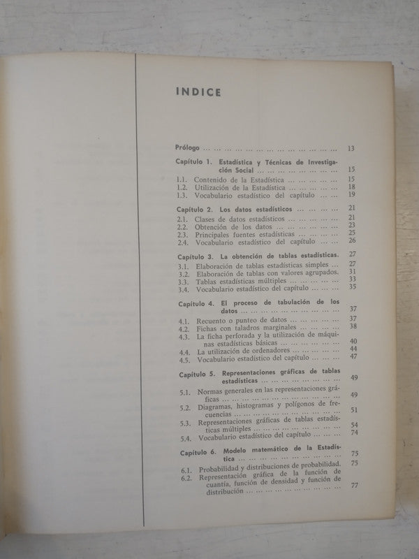Libro usado en venta: Estadistica y tecnicas de investigacion social de Antonio Pulido San Roman; editorial Anaya impreso en 1972.2