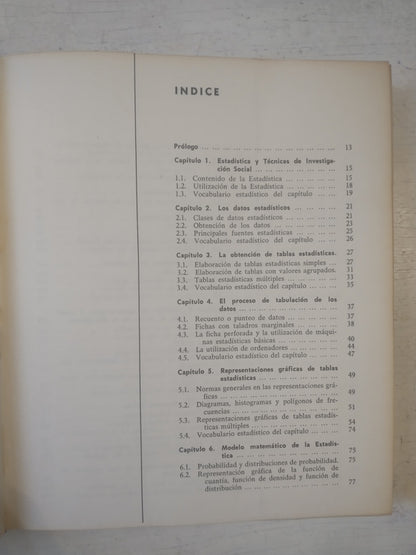 Libro usado en venta: Estadistica y tecnicas de investigacion social de Antonio Pulido San Roman; editorial Anaya impreso en 1972.2