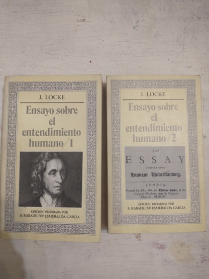 Libro usado en venta: Ensayo sobre el entendimiento humano - 2 Volumenes de J. Locke; editorial Editora Nacional impreso en 1980.1
