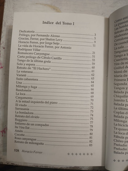 Libro usado en venta: Vida y obra de Horacio Ferrer (Solo TOMO 1 y 3) de Morire en Buenos Aires; editorial Manrique Zago impreso en 1991.3