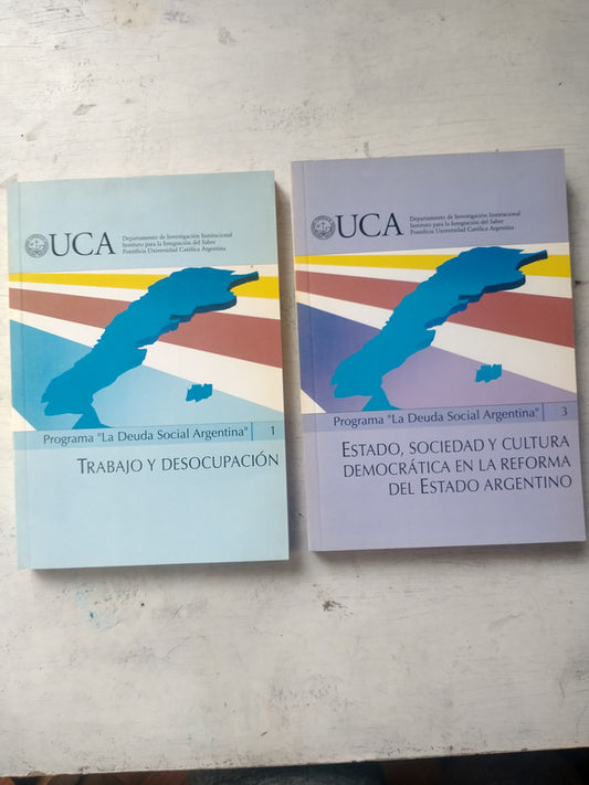 Libro usado en venta: Programa "La deuda Social Argentina" - Vol. 1 y Vol. 3; editorial UCA impreso en 2002 realizamos envios a todo el mundo.1