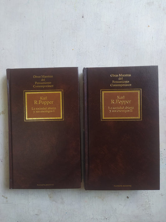 Libro usado en venta: La sociedad abierta y sus enemigos (2 Tomos) de Karl R. Popper; editorial Planeta - Agostini impreso en 1992.1