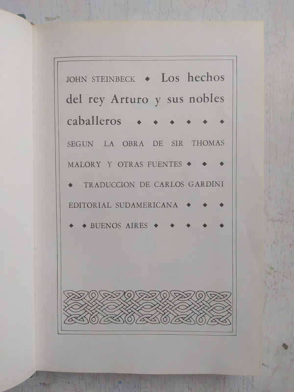 Libro usado en venta: Los hechos del rey Arturo y sus nobles caballeros de John Steinbeck; editorial Sudamericana impreso en 1977.1