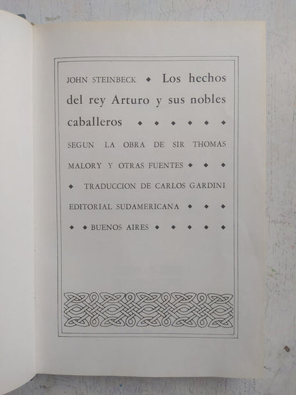Libro usado en venta: Los hechos del rey Arturo y sus nobles caballeros de John Steinbeck; editorial Sudamericana impreso en 1977.1