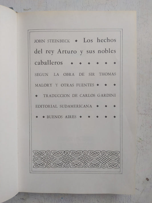 Libro usado en venta: Los hechos del rey Arturo y sus nobles caballeros de John Steinbeck; editorial Sudamericana impreso en 1977.1