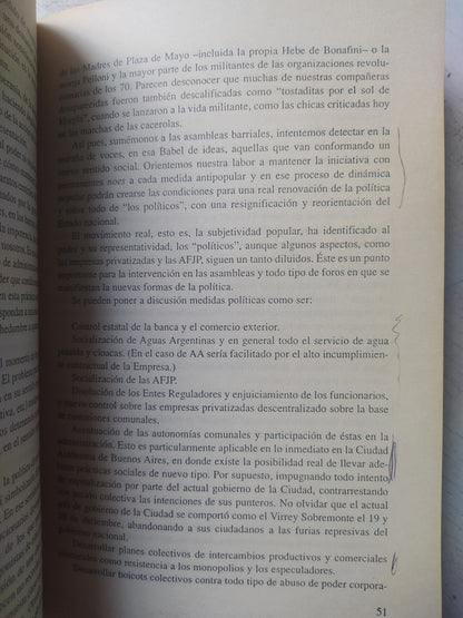 Libro usado en venta: Que son las asamableas populares; editorial A. Peña Lillo impreso en 2002 realizamos envios a todo el mundo.2