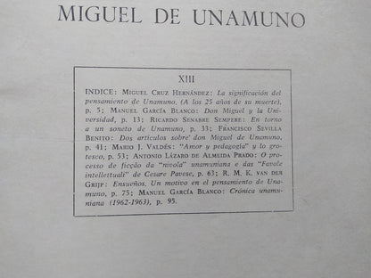 Libro usado en venta: Cuadernos de la Catedra Miguel de Unamuno; editorial Facultad de Filosofia y Letras impreso en 1952 envios a todo el mundo.2