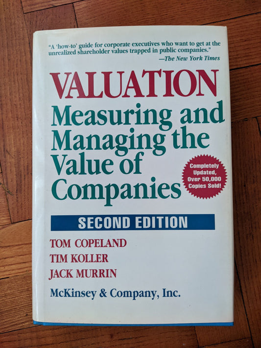Libro usado en venta: Valuation: Measuring and Managing the Value of Companies de McKinsey & Company y Tim Koller; John Wiley and Sons impreso en 19951.1