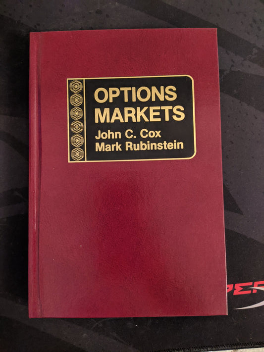 Libro usado en venta: Options Markets de Mark Rubinstein; editorial Pearson Prentice Hall impreso en 1985 realizamos envios a todo el mundo.1